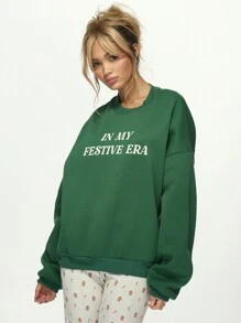 MISSGUIDED 节日季宽松圆领套头衫圣诞冬季卫衣长袖家居服休闲节日派对装