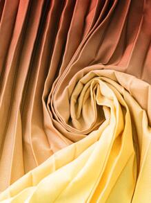 SHEIN Clasi Plus Size Elegant Ombre Pleated Hem Dress, Autumn Maxi Women Outfit - Multicolor - View 5