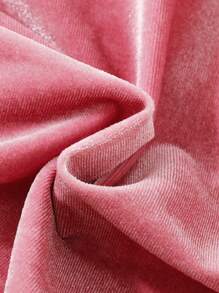 2pcs/Set Baby Girl Girls Velvet Casual Loose Solid Color Jacket And Pants Sports Suit - Pink - View 3