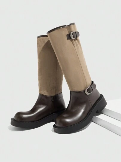 CUCCOO GRLICON 女士过膝靴，Y2K 风格，朋克摇滚，机车风，酷女孩，适合万圣节、圣诞节、派对场合