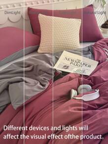 2/3 Piece Soft Duvet Cover Set - Premium Luxury Bedding Set, Includes 1 Duvet Cover And 1/2 Pillow Shams - Affordable Price, High Quality, Available In Twin, Full, Queen, King Sizes, Suitable For School Use - Burgundy - View 7