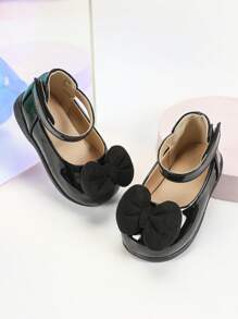 1 双全新时尚幼儿女童户外平底鞋，可爱宝宝初学走路鞋，舒适室内婴儿防滑鞋 - 黑色 - 查看 1