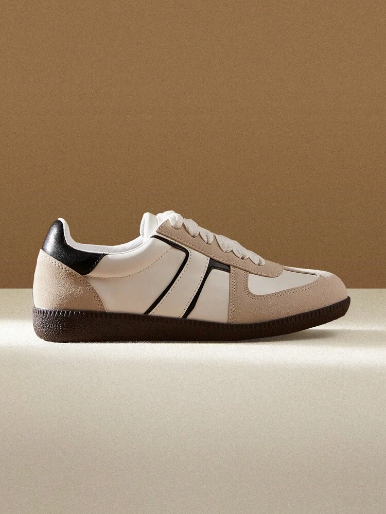 CUCCOO EASI Women's Simple Solid Color Lace-Up Casual Sports Sneakers Spring Shoes Easter Tainers