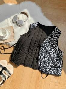 SHEIN EZwear Áo len chui đầu cổ chữ V thường ngày cỡ lớn dành cho nữ có trang trí nơ, có thể đảo ngược, thích hợp cho ngày trở lại trường, hàng ngày, hẹn hò, họa tiết kẻ caro xám, mùa thu/đông - Xám - Xem 10