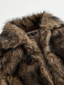 Aloruh 女式复古风格前开仿毛领大衣，冬季时尚外套