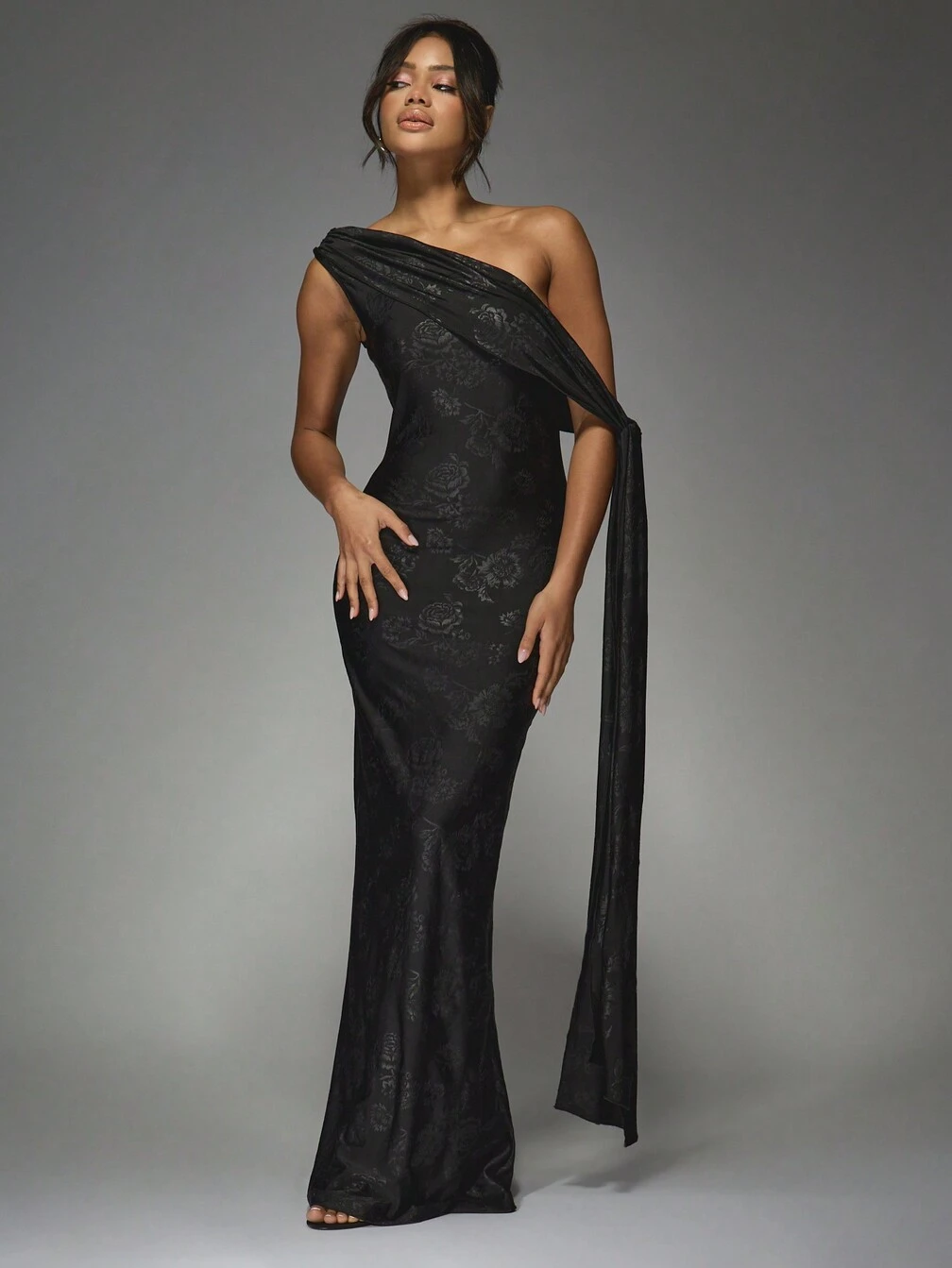 women's black cocktail dress with sleeves Elegant Long-Sleeve Wrap Mini for Women Height:130cm Whether you are dressing drape TW/CN] Nikki's Bday suit