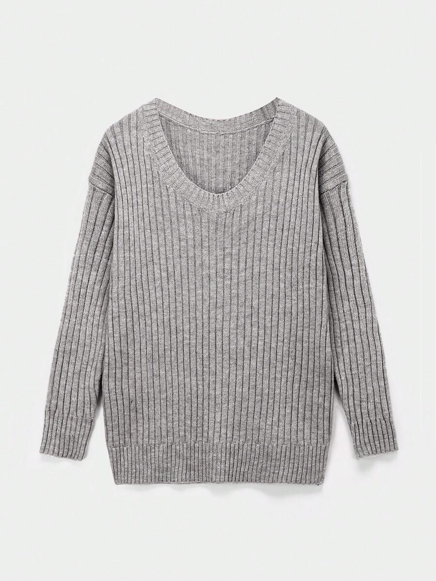 LYSMO Ramadan Women Basic Casual Sweater, Fashion & Everyday Wear - Light Grey - View 1