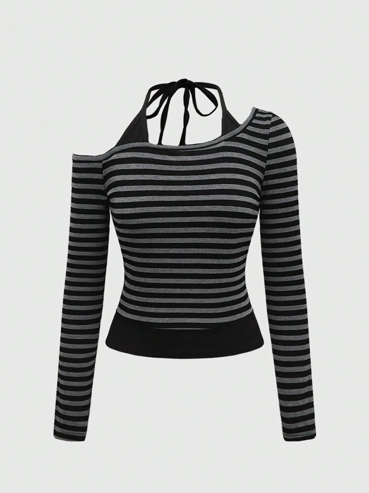 ROMWE Grunge Punk Spring Casual Black Sexy Y2K Streetwear