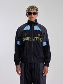 Musero Chaqueta deportiva para hombre con estampado de carta anónima