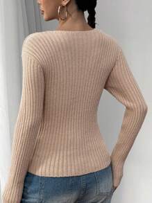 Calvaya Jersey de punto estructurado de unicolor elegante con perlas