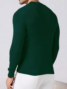 Manfinity Homme 男士纯色圆领长袖宽松休闲毛衣，秋冬