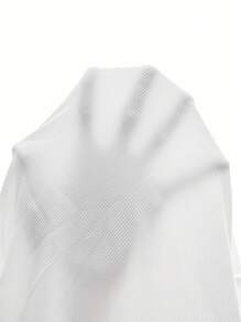 SHEIN LUNE Camiseta De Manga Larga De Cuello Redondo Y Dobladillo Asimétrico unicolor Para Mujeres