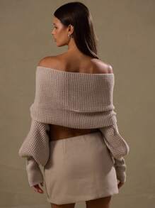 MUSERA 露肩交叉针织套头衫，Y2K风格，春季休闲可爱，90年代复古风，适合阳光、感恩节、新年、秋季、冬季、圣诞节等各种场合，优雅百搭。