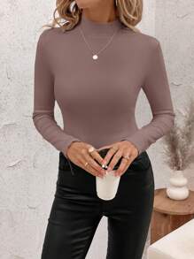 SHEIN Clasi 女士保暖羊毛 T 恤 - 紫色 - 查看 6