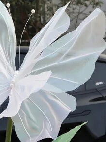 1件 50cm 絲線人造蝴蝶 婚禮裝飾 婚禮派對 戶外節日裝飾 展示用 巨型薄紗仿真蝴蝶 聖誕節節日送禮用 - 白色 - 查看 6