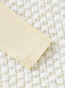 SHEIN Bộ đồ liền thân dài tay cổ lọ màu trơn cho trẻ sơ sinh - Nhiều màu - Xem 7