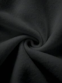 SHEIN EZwear Cat Face & Slogan Graphic Print Regular Fit Crew Neck Women Sweatshirt - Black - View 5