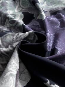 Lacomfia 大码优雅花卉满版印花前扣连衣裙 - 彩色 - 查看 8