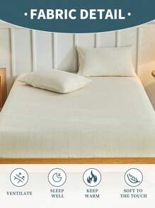 1 pièce Drap-housse en velours, linge de lit, housse de matelas douce et confortable, draps de couleur unie, convient pour l'automne et l'hiver, poche profonde, drap-housse seulement, sans taie d'oreiller, anti-poussière et antidérapant, lavage machine, pour toutes les saisons, cadeau de literie, adapté aux lits de tailles twin, full, king et queen, lavage machine