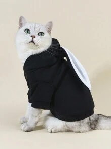 PETSIN Fashion Cute Rabbit Ear Design Pet Hoodie - Black - View 4