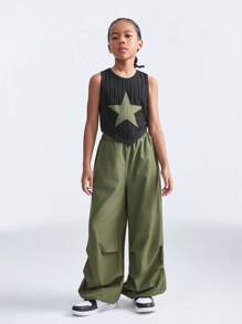 SHEIN Set de 3 piezas Conjuntos casuales con estampado de estrellas para niñas preadolescentes - Multicolor - Ver 4