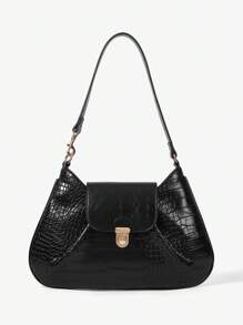 BizChic Color Block Splicing Simple Casual Handbag Women Crossbody Bag - Black - View 3