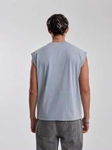 Musero Crew Neck Sleeveless Tank Top Graphic Print Street Style Tank Top Spring Summer Essentials - Blue - View 3