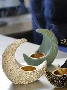 1 件月亮蜡烛模具 - 新月混凝土烛台硅胶模具，防摔 DIY 树脂铸件，适用于家居装饰和花盆 - 白色 - 查看 4