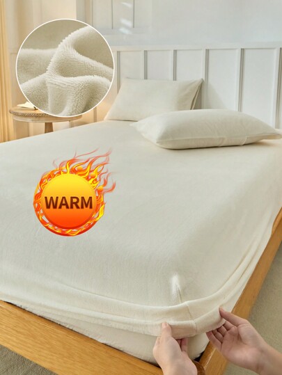 1pc Fitted Sheet, Bedding, Mattress Protector, Bed Cover, Cozy Home Textile, Soft-Comfortable Mattress Cover, Solid Color Sheet, Deep Pocket, Bed Sheet Only, Without Pillowcase, Dustproof, Machine Washable, Bedding Gifts, Fits For Twin Full King Queen Size Beds, Machine Washable, Autumn Decor, Winter Decor