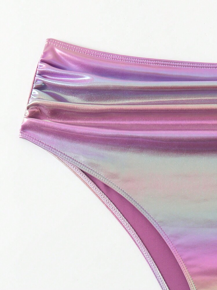 SHEIN Swim Curve Fondo de traje de baño de talla grande para mujer con diseño de volantes - Multicolor - Añade 5