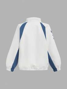 SHEIN 2pcs Sports Set For Young Boys,White,Autumn Color Block Fashion Activewear Suit,Street,Gym - Multicolor - View 10