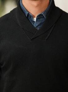 Manfinity Homme Men's Casual Solid Color Knit Vest, Autumn - Multicolor - View 5