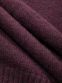 DAZY Women's Solid Color V-Neck Long Sleeve Casual Loose Knit Sweater,Fall Clothes - Red Violet - View 6