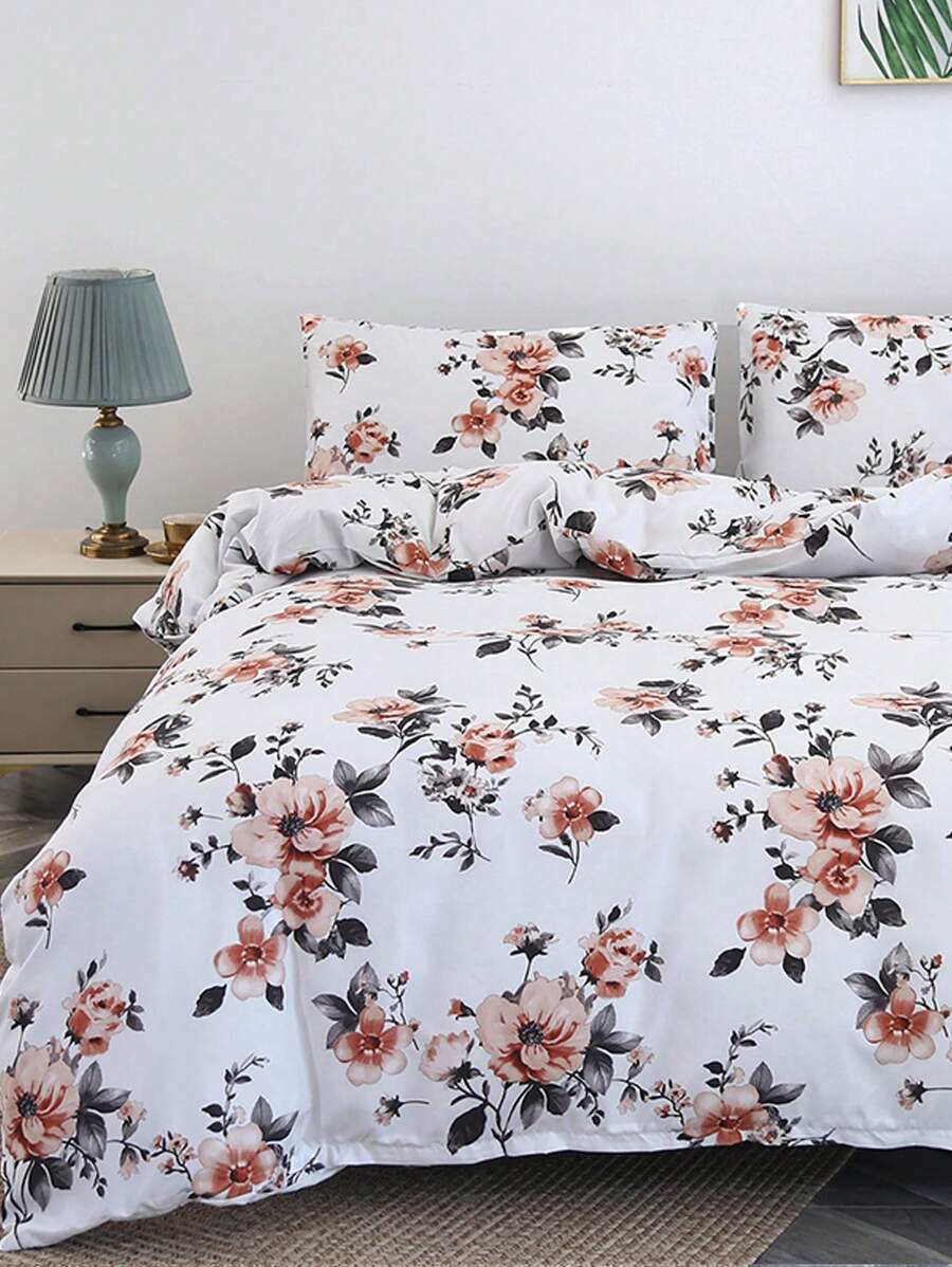 All Over Print Simple Duvet Cover Set, Casual Home Goods For Daily Use