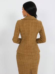 Lyxana Women Front Button Long Sleeve Lapel Minimal Casual Elegant Overcoat