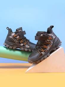 Fashionable Leisure Hiking Shoes For Teens, High-Top Outdoor Sneakers, Non-Slip For All Seasons, Suitable For Kids