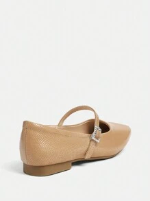 Dola Lovely Silver Square Toe Shallow Bowknot Mary Jane Flats, Fashion Women Shoes New Year Holiday