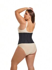 大码女式纯色不对称腰带休闲腰包 - 黑色 - 查看 5