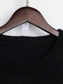 SHEIN CURVE+ Conjunto de suéter de punto con dobladillo asimétrico y bloques de color + pantalones sueltos con abertura en el dobladillo para mujer de talla grande, conjunto informal de otoño/invierno, set de dos piezas de suéter y pantalones de invierno