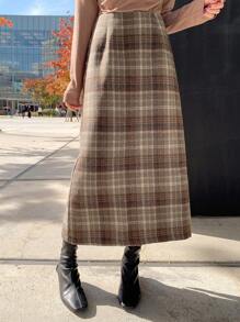 DAZY Women's Checkered A-Line Skirt, Casual Everyday Wear,Fall Clothes Plaid