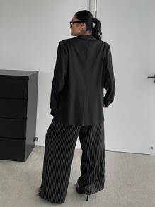 Calvaya Plus Size 3pcs Set Casual Business Suit Vest And Trousers - Black - View 2