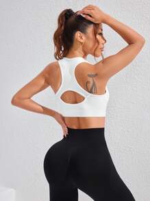 Easithlete 3pcs Women Solid Color Open Back Daily Workout Sports Bra