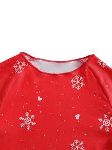 SHEIN Jonge meisjes cosplay getailleerde rode jurk voor kinderen herfst/winter/kerst
