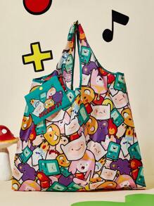 ADVENTURE TIME X SHEIN Full-Print RPET Foldable Reusable Shopping Bag, Gifts