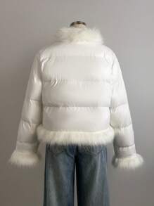 Comfortcana 1pc Women's Woven Windbreaker - White - View 2