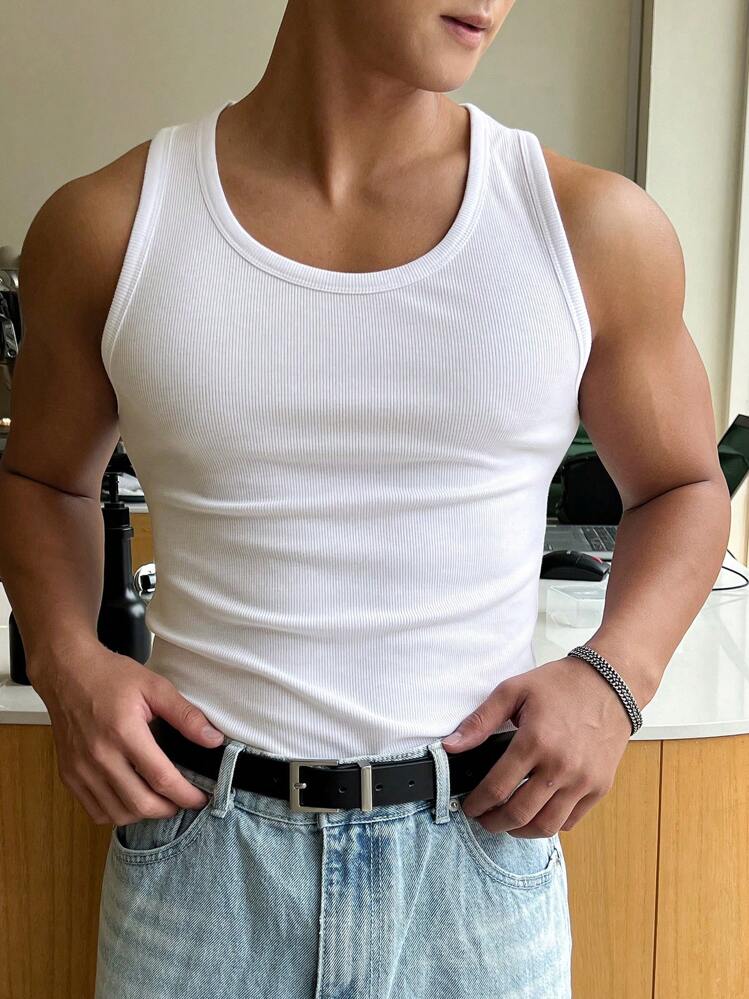 DAZY ملابس علوية كم قطني أساسية للرجال للصيف