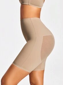SHAPORA Shaping Mid-Waisted Mid Thigh Shapewear Short Bottom Body Shaper Butt Lifter-Tummy Waist Thigh Control - Khaki - View 4