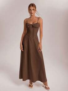 Aloruh Vestido Regata Feminino Estampa Espinha de Peixe para Verão