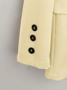 Franclia Retro Casual Chic Minimalist Loose Texture Khaki Women Suit Set, Autumn/Winter