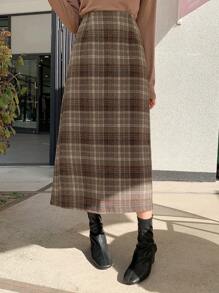 DAZY Women's Checkered A-Line Skirt, Casual Everyday Wear,Fall Clothes Plaid